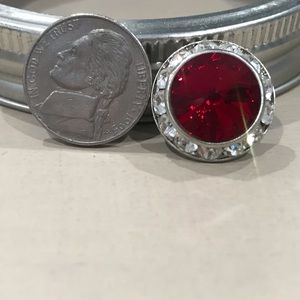 Red and Silver Stud Earrings